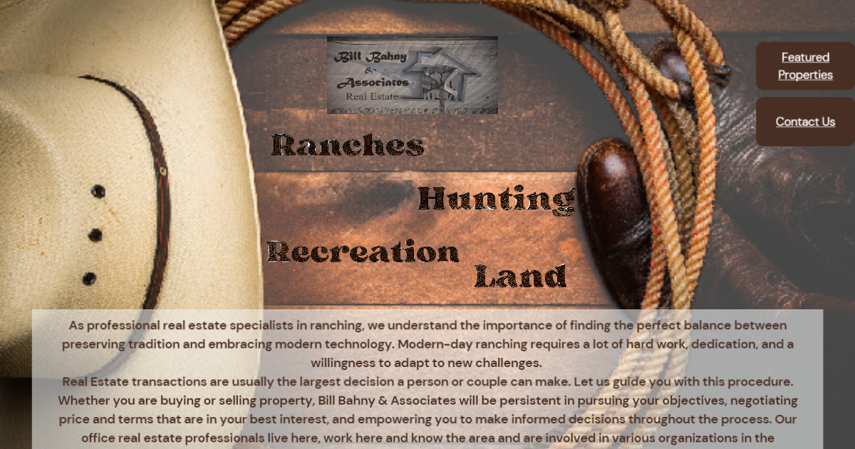 Bill Bahny & Associates Ranch Real Estate
